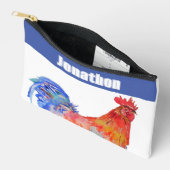 Chicken Rooster Bird Kids Boys Name Blue Red Zubehörtasche (Offen)