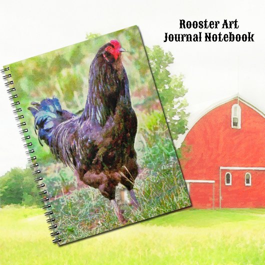 Chicken Rooster Farm Style Art Journal Notizblock