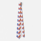 Chicken Rooster Red Blue Cockerel Mens Neck Tie Krawatte (Vorderseite)