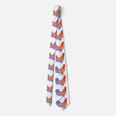 Chicken Rooster Red Blue Cockerel Mens Neck Tie Krawatte (Rückseite)