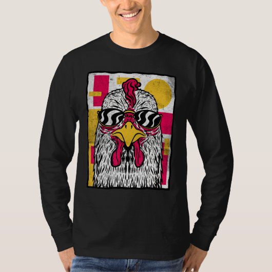 Chicken Rooster Wearing Sunglasses T-Shirt (Vorderseite)