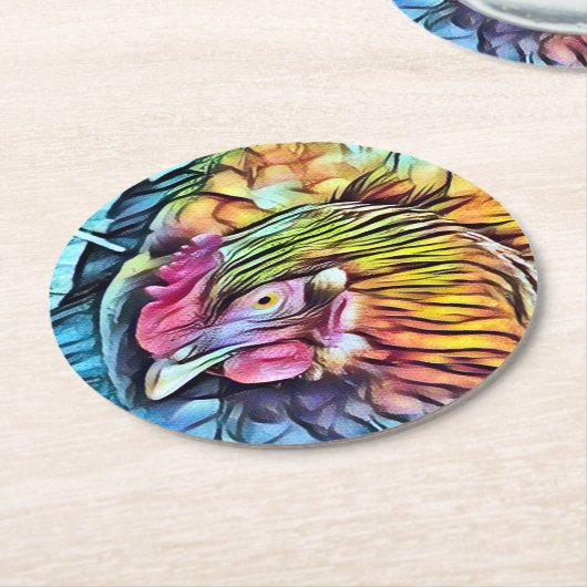 CHICKEN RUNDER PAPPUNTERSETZER (Angewinkelt)