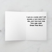 CHICKEN SAGT SICH IN EIN KÄCK/SCHLECHTES HAAR ÜBER KARTE (Innenseite)