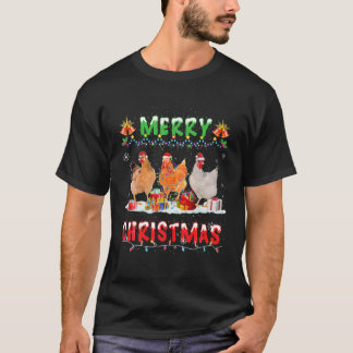 Chicken Santa Christmas Pajamas Matching Family Fu T-Shirt