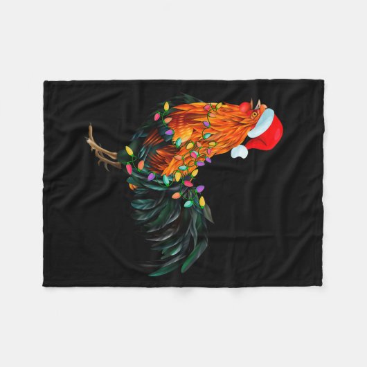 Chicken Santa Christmas Tree Funny Chicken Lover C Fleecedecke (Vorderseite (Horizontal))