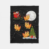 Chicken Santa Sleigh Flying Funny Magical Christma Fleecedecke (Vorderseite)