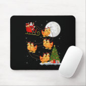 Chicken Santa Sleigh Flying Funny Magical Christma Mousepad (Mit Mouse)
