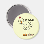 Chicken Says Cluck Tshirts und Geschenke Magnet (Vorderseite/Rückseite)