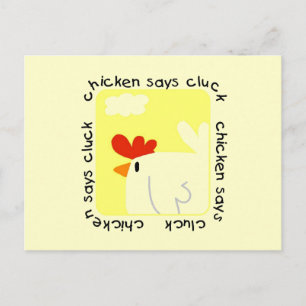 Chicken Says Cluck Tshirts und Geschenke Postkarte