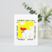 Chicken Says Cluck Tshirts und Geschenke Postkarte (Stehend Vorderseite)