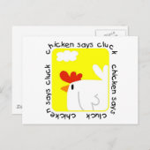 Chicken Says Cluck Tshirts und Geschenke Postkarte (Vorne/Hinten)