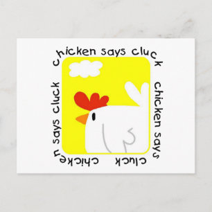 Chicken Says Cluck Tshirts und Geschenke Postkarte