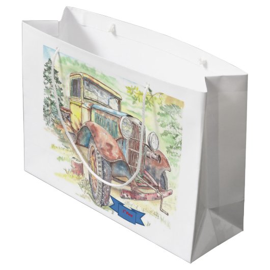 Chicken Scratch Große Geschenktüte (Rückseite Schrägansicht)