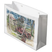 Chicken Scratch Große Geschenktüte (Vorderseite Schrägansicht)