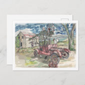 Chicken Scratch Postkarte (Vorne/Hinten)