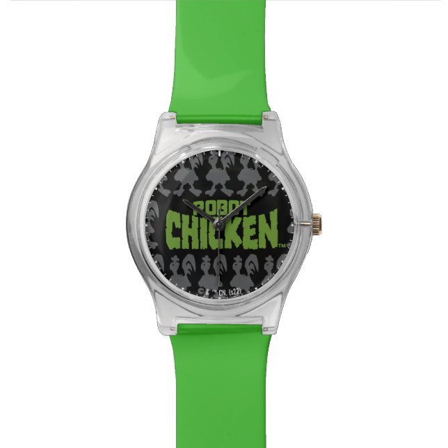 Chicken Silhouette Pattern Armbanduhr (Nahaufnahme)