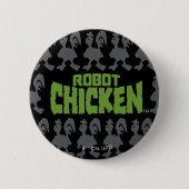 Chicken Silhouette Pattern Button (Vorderseite)