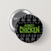 Chicken Silhouette Pattern Button (Vorne & Hinten)