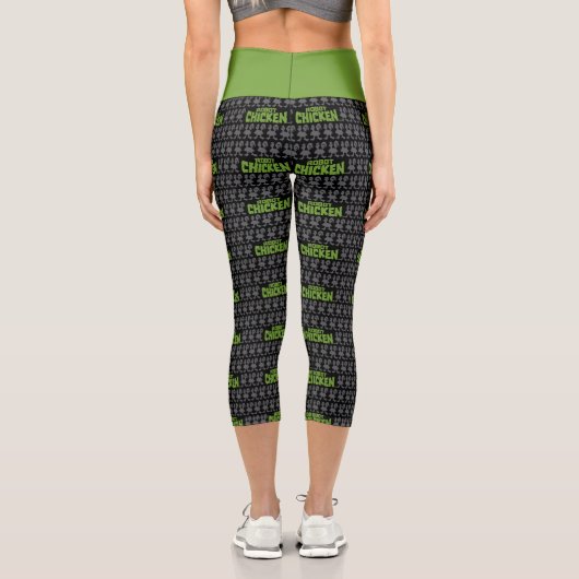 Chicken Silhouette Pattern Capri Leggings (Rückseite)
