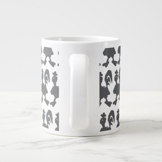 Chicken Silhouette Pattern Jumbo-Tasse (Rückseite)