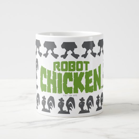 Chicken Silhouette Pattern Jumbo-Tasse (Vorderseite)