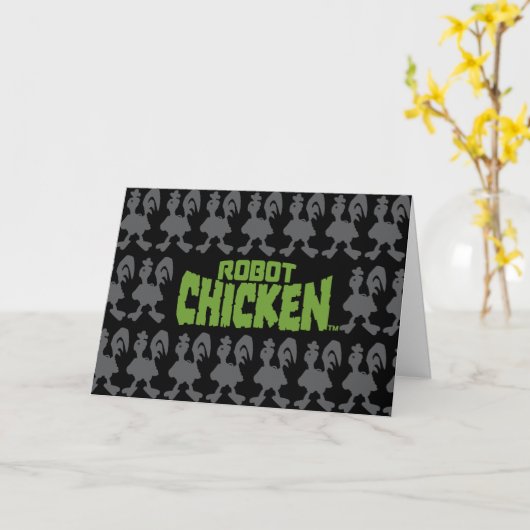 Chicken Silhouette Pattern Karte (Gelbe Blume)
