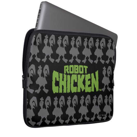 Chicken Silhouette Pattern Laptopschutzhülle (Vorne Rechts)