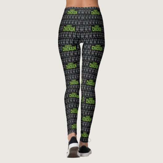 Chicken Silhouette Pattern Leggings (Rückseite)