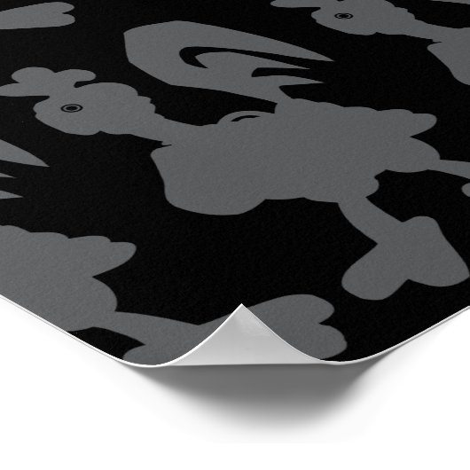 Chicken Silhouette Pattern Poster (Ecke)