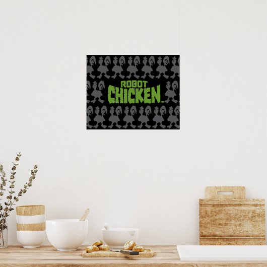 Chicken Silhouette Pattern Poster (Küche)