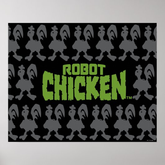 Chicken Silhouette Pattern Poster (Vorne)