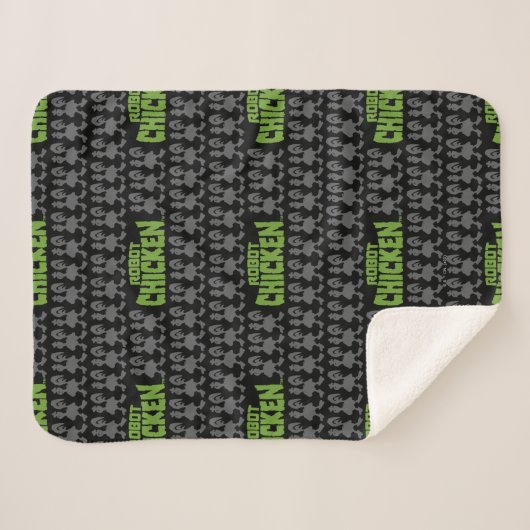 Chicken Silhouette Pattern Sherpadecke (Vorderseite (Horizontal))