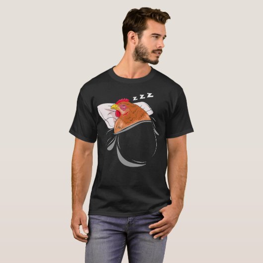 Chicken Sleeping Pajamas Nap PJs Outfit Farmer Gif T-Shirt (Vorne ganz)