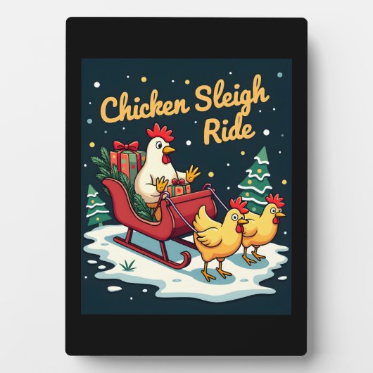 Chicken Sleigh Ride Fotoplatte (Vorderseite)