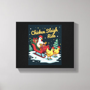 Chicken Sleigh Ride Leinwanddruck