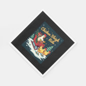 Chicken Sleigh Ride Serviette (Ecke)