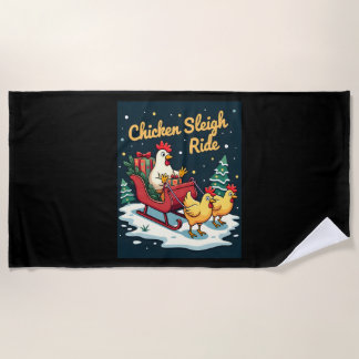 Chicken Sleigh Ride Strandtuch