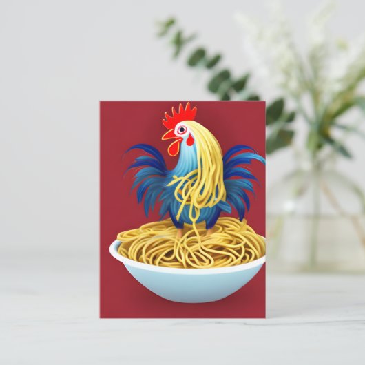 Chicken Spaghetti Postkarte (Stehend Vorderseite)