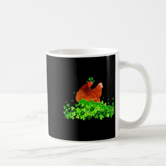 Chicken St Patricks Day Chicken Lover Irish Shamro Kaffeetasse (Rechts)