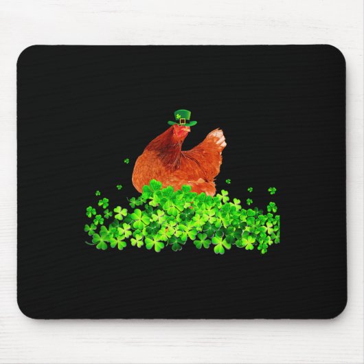 Chicken St Patricks Day Chicken Lover Irish Shamro Mousepad (Vorne)