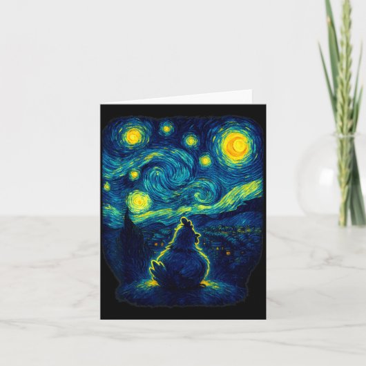 Chicken Starry Funny Night Van Gogh Farm Lover Gir Karte (Vorderseite)