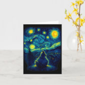 Chicken Starry Funny Night Van Gogh Farm Lover Gir Karte (Gelbe Blume)