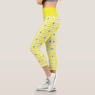 Chicken Stripe Pattern Capri Leggings