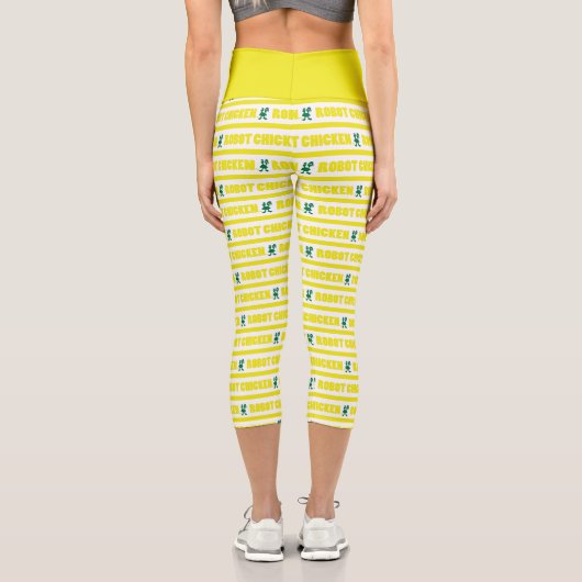 Chicken Stripe Pattern Capri Leggings (Rückseite)