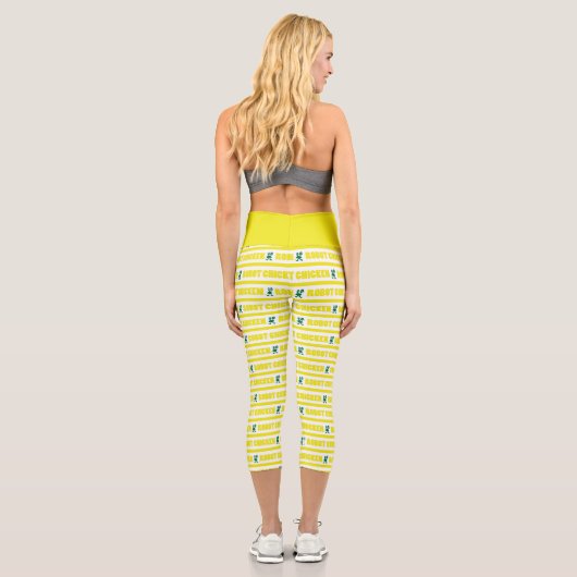 Chicken Stripe Pattern Capri Leggings (Rückseite)