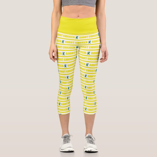 Chicken Stripe Pattern Capri Leggings (Vorderseite)