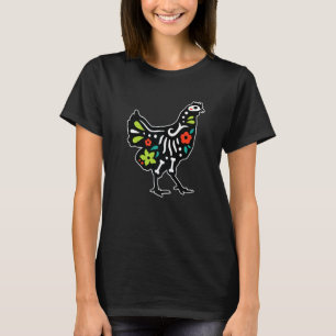 Chicken Sugar Skull Dia De Los Muertos Mexikanisch T-Shirt
