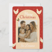Chicken Themed Christmas Photo Card Feiertagskarte (Vorderseite)