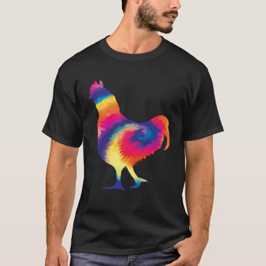 Chicken   Tie Dye Chicken Colorful Retro Chicken T-Shirt (Vorderseite)