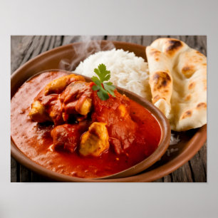 Chicken Tikka Masala GewürzCurry mit Reis Poster